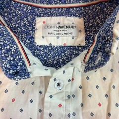 Eighth Avenue Men’s Short Sleeve Button Down Shirt Geometric White Size Large L