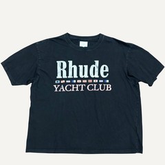 Rhude Yacht Club Nautical Flags Graphic Tee Black Size XL Men’s