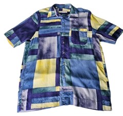 Haupt Mens M 39-40 Made in Germany Abstract Geometric Button Up Shirt. See Pics.