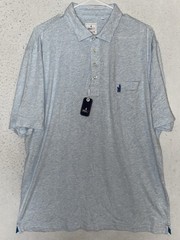 Johnnie-O Hanging Out Men’s XL Blue Heathered Pocket Polo Short Sleeve Logo NWT