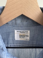Vintage JC Penny Big Mac Men’s Blue Chambray Button-Up Long Sleeve L