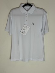 Rhoback Polo Men’s Short Sleeve Performance Size Medium White Golf NWT