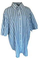 Men’s Gioberti Italy Short Sleeve Gingham Button Down Size XL Preppy Golf
