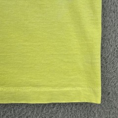 Vtg Screen Stars L Faded Yellow Single Stitch USA Made Shirt Burlington IA 1991