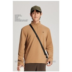 2026 Autumn Winter New Men’s Fitness Fleece Jacket Half High Neck Undershirt