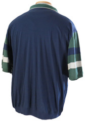Large in Charge Green & Navy Banded Bottom Shirt, Big and Tall Men’s Size 7XL