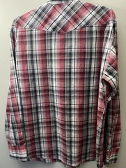 Men Elixir Button Down Red Black White Plaid Long Sleeve Shirt Size L