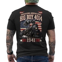 Big Boy 4014 Legacy Steam Locomotive Railroad Train Engine ON BACK T-Shirt