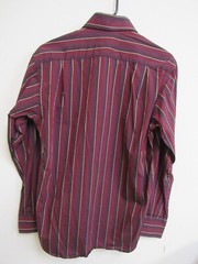 Vintage Beau Brummel Striped Red Long Sleeve Button-Up Shirt Size 15/38