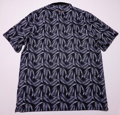 BLACK CLOVER Polo Shirt Puerto Rico Open Golf Black Ferns Palms Floral XL