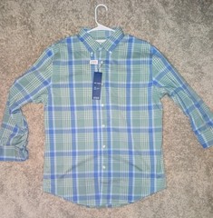 Saddlebred Men’s Medium M Plaid Button Down Shirt Classic Fit Comfort Flex NWT