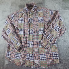 Vintage J.Crew Oarsman Shirt Mens Medium Patchwork Madras Plaid Button Down