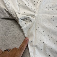 J Crew Shirt Mens Medium White Polka Dot Slim Fit Secret Wash Stretch