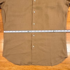 Prada Mens Tan 100% Linen Button Down Shirt Made in Italy Size 41 16 Khaki