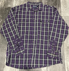 Panhandle Slim Shirt Pearl Snap Men’s XL Purple Plaid Long Sleeve Western Cowboy