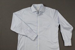 Brooks Brothers Regent Fit 16.5 35 Blue White Stripe Non Iron Dress Shirt
