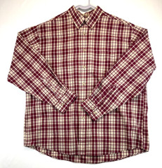 David Taylor Dress Shirt – Mens XL – Red Plaid – Long Sleeve Button Down (1751)