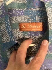 Vintage Le Bombyx Thailand Handmade Men’s 100% Silk Multicolor Button Up Shirt