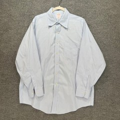 Brooks Brothers Dress Shirt Mens 16.5-33 Blue Button Up Traditional Fit Oxford