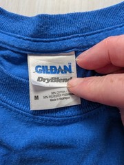 Gildan DryBlend T-Shirt Men’s M Blue Stand Up and Serve Graphic Print