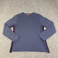 Hugo Boss Shirt Mens 2XL Blue Lyocell Cotton Long Sleeve Crewneck