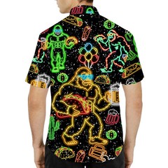 Neon Bigfoot Beer Taco Hawaiian Shirt Men’s Funny Summer Beach