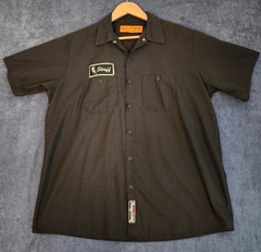 Throttle Threads Red Kap Men’s XL Short Sleeve Black Button Up Work Shirt