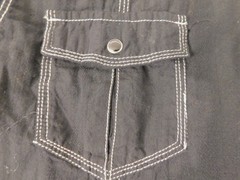 Machine Shirt Button Down Men’s XL 100% Cotton Machine Wash Pockets Snaps E114
