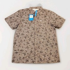 Columbia Shirt Super Slack Tide Camp Men Medium Brown PFG Chemise Fishing Vented