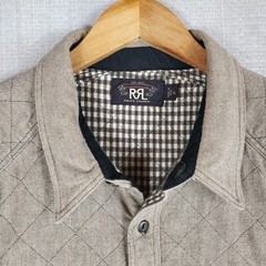 DOUBLE RL RRL Mens Size XL 100% Cotton Overshirt Shacket Quilted Lined Thick