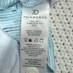7 Diamonds Polaris Golf Polo Shirt Wicking Anti-Microbial Stretch Men’s Size L