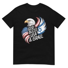 God Bless USA & Israel Support Patriotic Tee T-Shirt