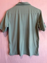 Peter Millar Seaside Wash Green Stripe Short Sleeve Golf Polo Shirt Size: Medium
