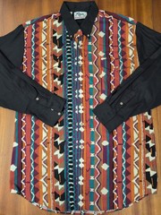 Vintage 80s 90s Roper Bold Shirt Mens 2XL USA Western Rodeo Cowboy Aztec Tribal