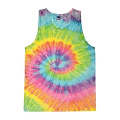 Multi-Color Tie Dye Tank Tops Sleeveless T-Shirts Adult S to XXXL Cotton