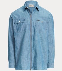 Polo Ralph Lauren Indigo Dyed Chambray Full Zip Overshirt Shirt Jacket Gentleman