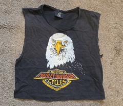 Vtg 1991 Harley Davidson Eagle Shirt Screen Stars Sleeveless Crop XS/S