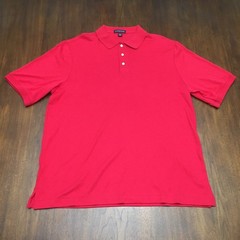 Lands’ End Polo Shirt Red Short Sleeve 3 Button Men’s Size Large 42-44