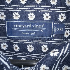 Vineyard Vines Linen Short-Sleeve Floral Cabana Shirt Mens XXL Blue Daisies