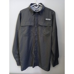 Habit Mens Fishing Shirt Small Gray Long Sleeve