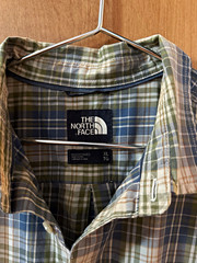 The North Face Men’s XL Regular Blue/Green/White Plaid SS Button-Up Pockets