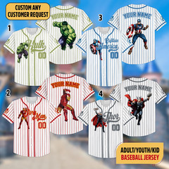 Personalized Marvel Superhero Baseball Jersey Marvels Avengers Jersey Team Disne