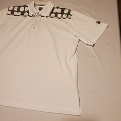 Anchorage Golf Course Shirt Mens XL White Gray Multicolor Page & Tuttle 25.5×30