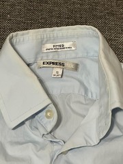Express 1mx Fitted Men’s S 14-14 1/2 Light Blue Long Sleeve Shirt