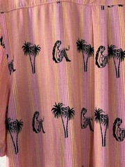 …LOST enterprises Pink Tropical Palm Tree Print Button-Up Shirt XL