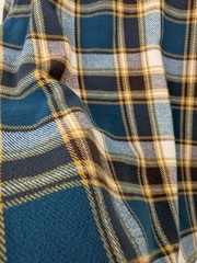 Outerknown Flanel Shirt Jacket Teal Ochre Plaid Medium 100%cotton