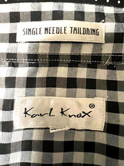 Karl Knox Mens Dress Shirt 20.5 36/37 Black Gingham Polka Dot Clearance Liquidat