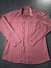 Spieth & Wensky Slim Line Red Gingham Button Down Shirt Size 41/42 LZ37JC