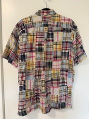 Brooks Brothers Men’s Button-Up Madras SS Shirt in Multi-Color, Size Medium (M)