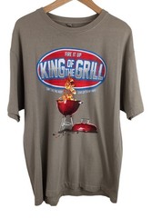Newport Blue King of the Grill Mens Size Large Tan Short Sleeve T-shirt